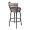 Armen Living Titana 30" Barstool in Mineral finish with Bandero Tobacco upholstery 721535746873 - alternate 3